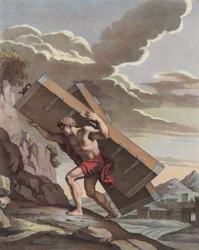 Samson carrying the city gates of Gaza to the top of the hill overlooking Hebron
